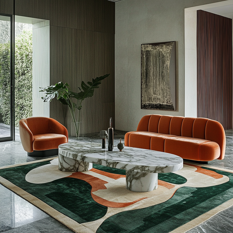 Inspiration déco : les meilleurs agencements avec un tapis vert